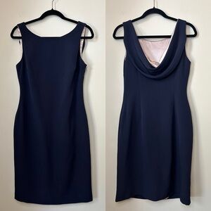 Karl Lagerfeld Paris Navy Cowl Back Dress Size 6